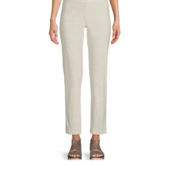 Eileen Fisher Pants - Eileen Fisher Slim Ankle Cropped Pull On Pants, Bone White, Women’s Size Small